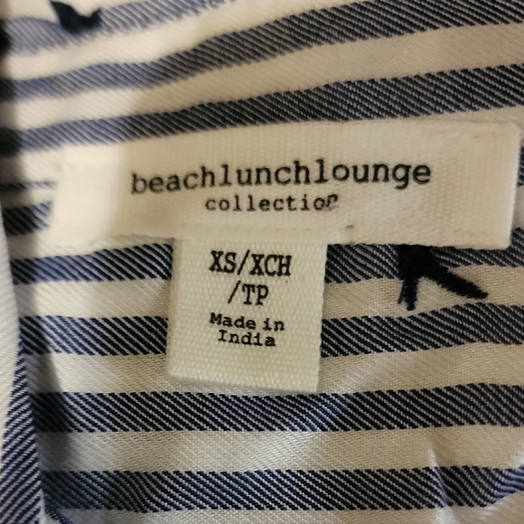 Striped Button-Up Shirt with Bird Embroidery - Picture 2 of 10